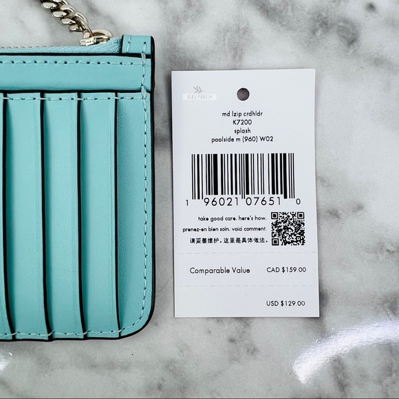 Kate Spade Pool Float Medium L-Zip Card Holder Wallet - Picture 6 of 6